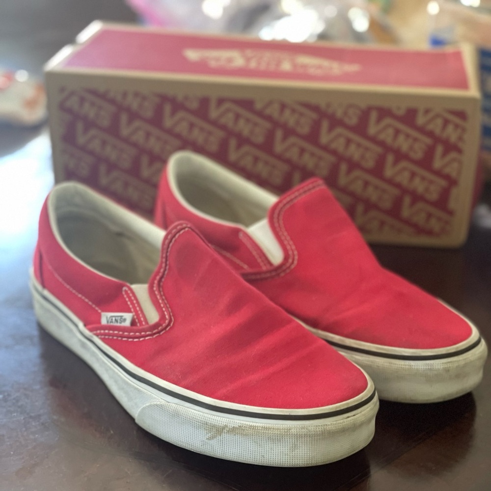 Red Slip On Vans